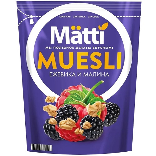 Matti мюсли Ежевика и малина, 250 гр